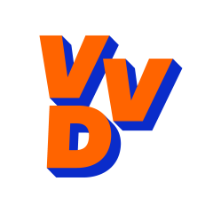 Logo VVD kleuren oranje en blauw